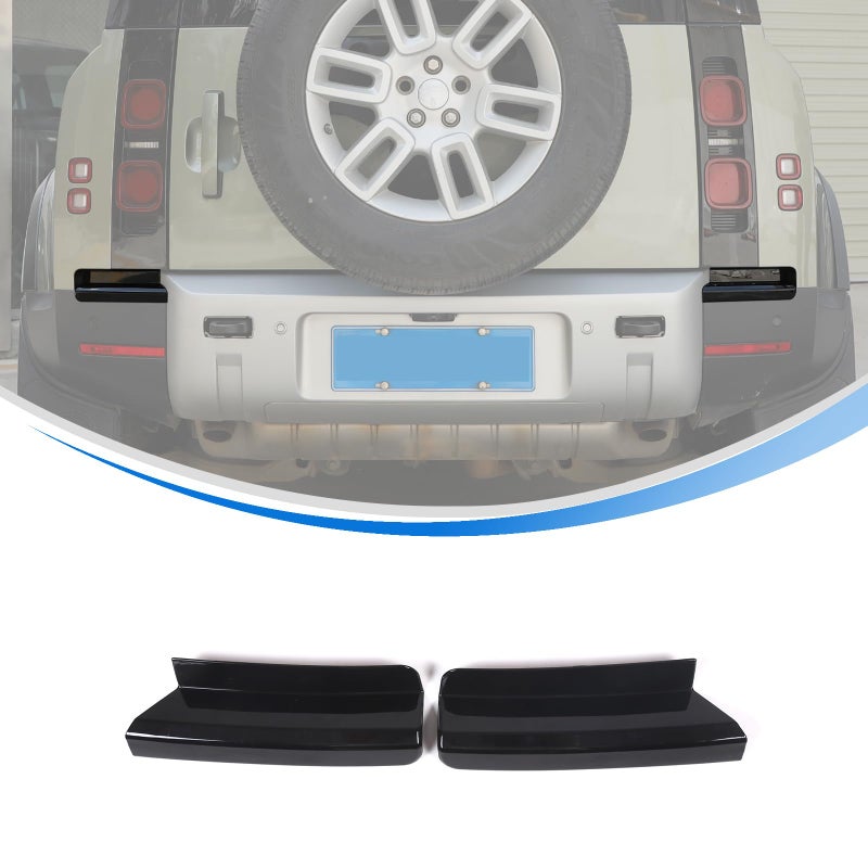 HIRUFAIT Rear Bumper Protector Guard Compatible with 20202024 Lnd Rover Defender 90 110 130 Accessories ABS Car Rear Side Corner Bumper Guard Protection Cover ABS Glossy Black