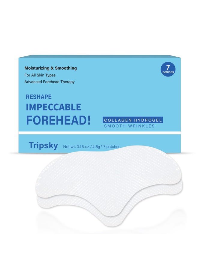 Tripsky Forehead Wrinkle Patches, Overnight Facial Wrinkle Patches With Collagen, Forehead Wrinkles Treatment Jelly Pads Softening Fine Lines - Image 1