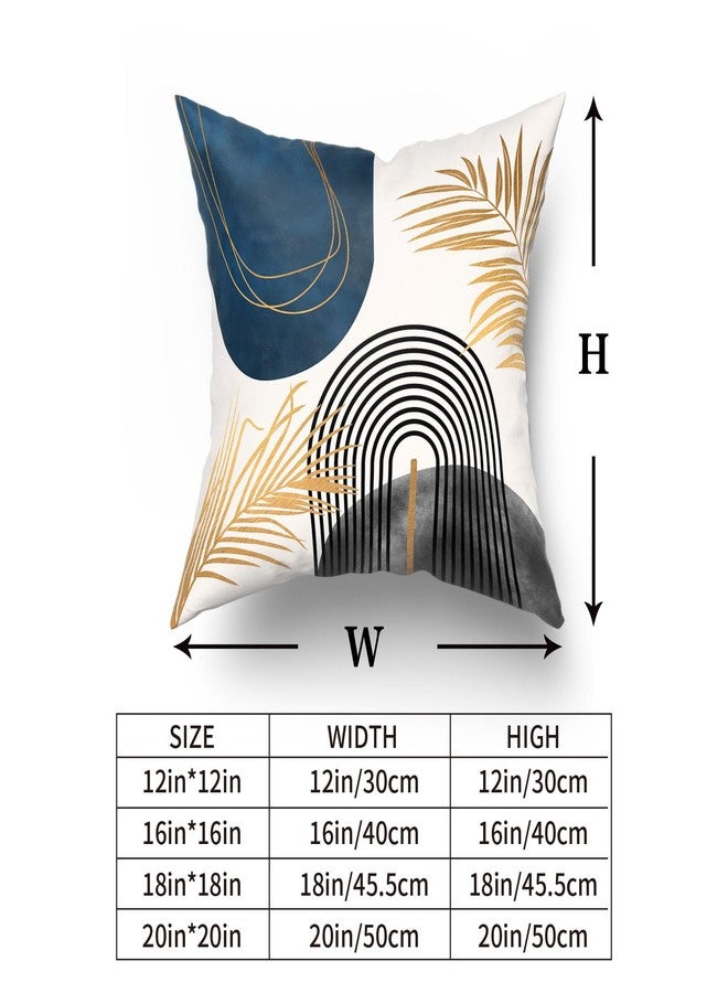 DZGlobal Grey and Blue Throw Pillows Boho Pillow Covers 20x20 Abstract Geometric Pillow Covers Mid Century Modern Decor for Sofa Bed Living Room Couch Set of 4 - Image 2
