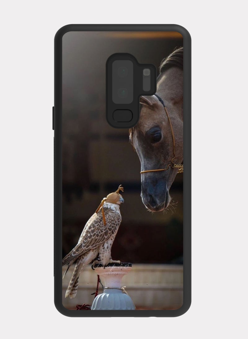 بكسلات كفر سامسونج جالكسي اس 9 بلس صقر و حصان بيج - Image 1