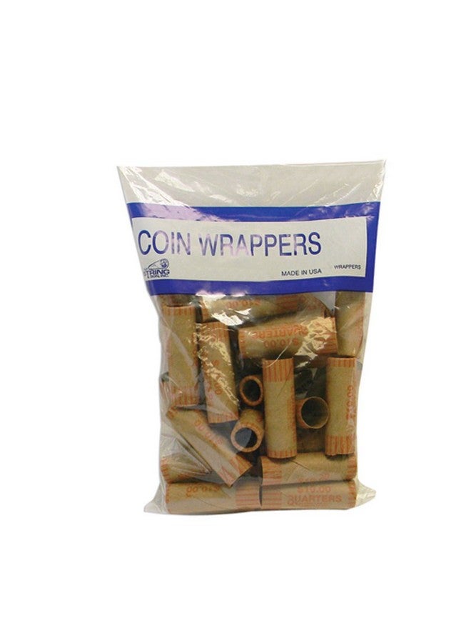 ATB 72 Rolls Preformed Coin Wrappers Paper Tubes For Quarters Nf String Holds 10 Ea - Image 3