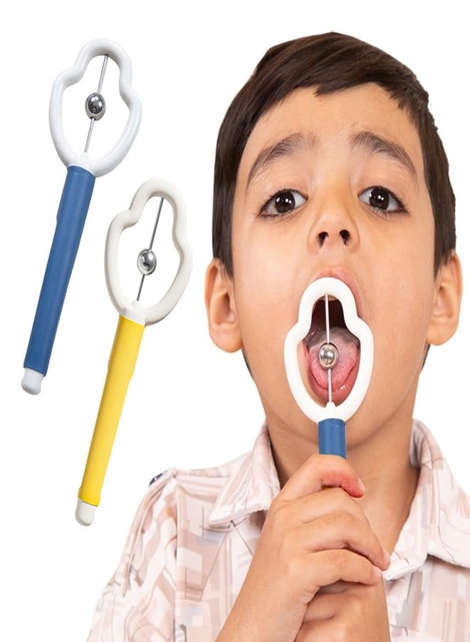 Patpat باتبات® قطعتان من جهاز تدريب اللسان والحركة الفموية للأطفال، أداة علاج النطق وتمرين اللسان مع محفز كرة دوارة من الفولاذ المقاوم للصدأ، أداة تدريب على تنسيق حركة اللسان لتحسين الحواس الفموية والنطق - Image 1