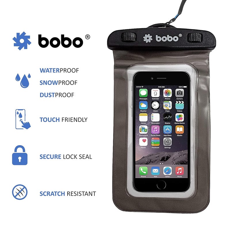 BOBO Universal Waterproof Pouch (Big Size) Cellphone Dry Bag Case for Smartphone – Grey (Pack of 2) - Image 4
