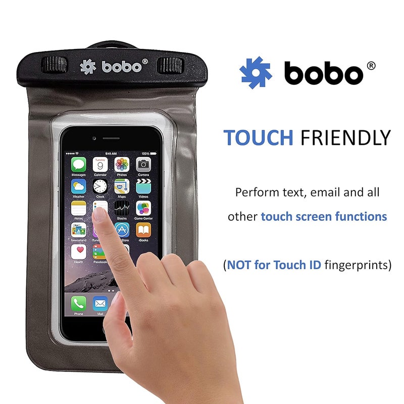 BOBO Universal Waterproof Pouch (Big Size) Cellphone Dry Bag Case for Smartphone – Grey (Pack of 2) - Image 5