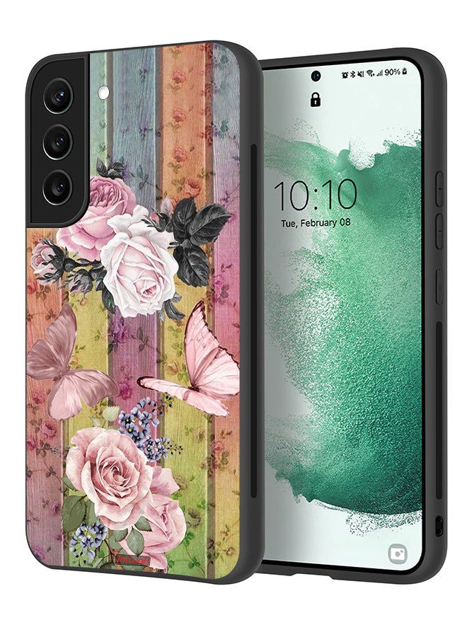 Tolwak Samsung Galaxy S21 Plus 5G Protective Case Cover Peach Butterflies And Roses - Image 1