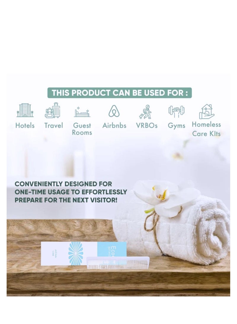 إيكو بوتانيكس مجموعة مجمعة مكونة من 50 قطعة من وسائل الراحة الفندقية بحجم السفر، مشط صديق للبيئة ملفوف بشكل فردي بصندوق ورقي - Image 3