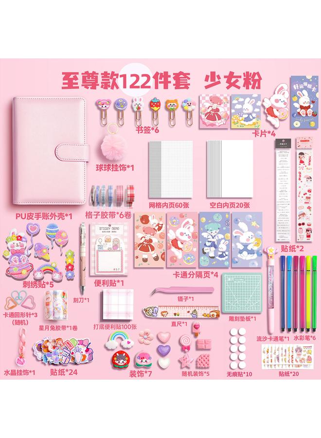 Bluejw 2024 Net Red Hand Book Suit Gift Box Girl Heart Primary School Student Gift Notebook Simple Style Girl Creativity - Image 1