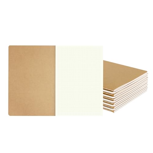 zmybcpack 12 Pack Graph Paper Notebook Journal Notebook Square Grid Paper Notebook for Travelers, Students, Office - Subject Notebooks - A5 Size, 8.26”x5.5”, 64 Square Grid Pages/32 Sheets - Image 1