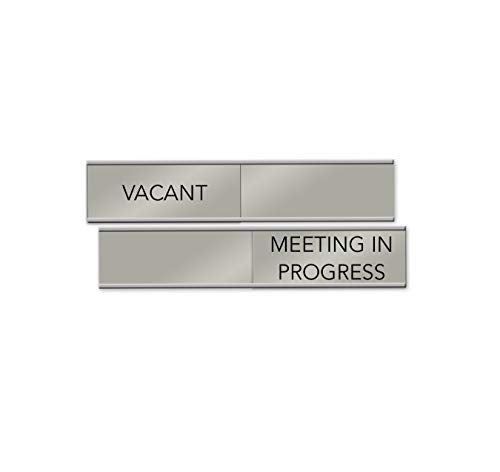 NapTags Vacant/Meeting In Progress Slider Sign, 6" x 1" (Silver) - Image 5