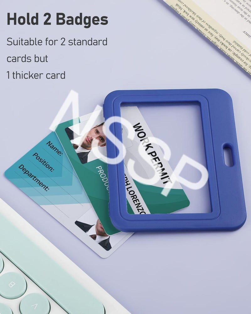 NSSP Plastic ID Card Holder for Office and School use Locking Style Horizontal (Blue, Pack of 25) - Image 3