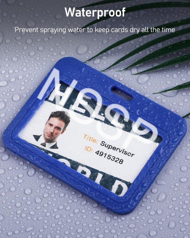 NSSP Plastic ID Card Holder for Office and School use Locking Style Horizontal (Blue, Pack of 25) - Image 5