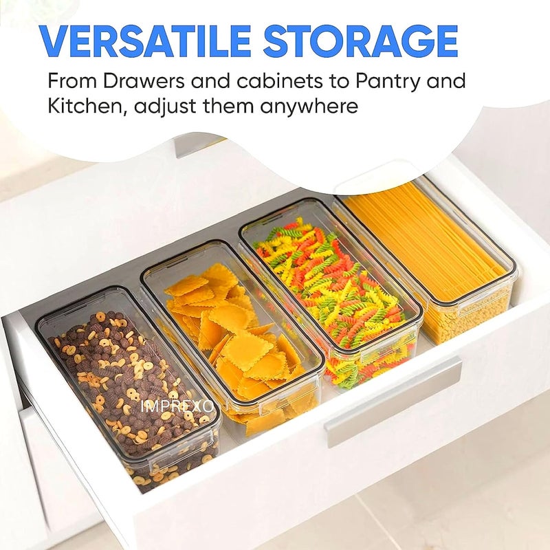 IMPREXO جرار تخزين الطعام محكمة الإغلاق IMPREXO حاويات بلاستيكية لمطبخ علب وجرار 2200 مل - Image 3