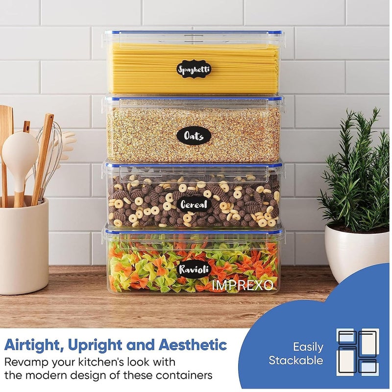 IMPREXO جرار تخزين الطعام محكمة الإغلاق IMPREXO حاويات بلاستيكية لمطبخ علب وجرار 2200 مل - Image 4