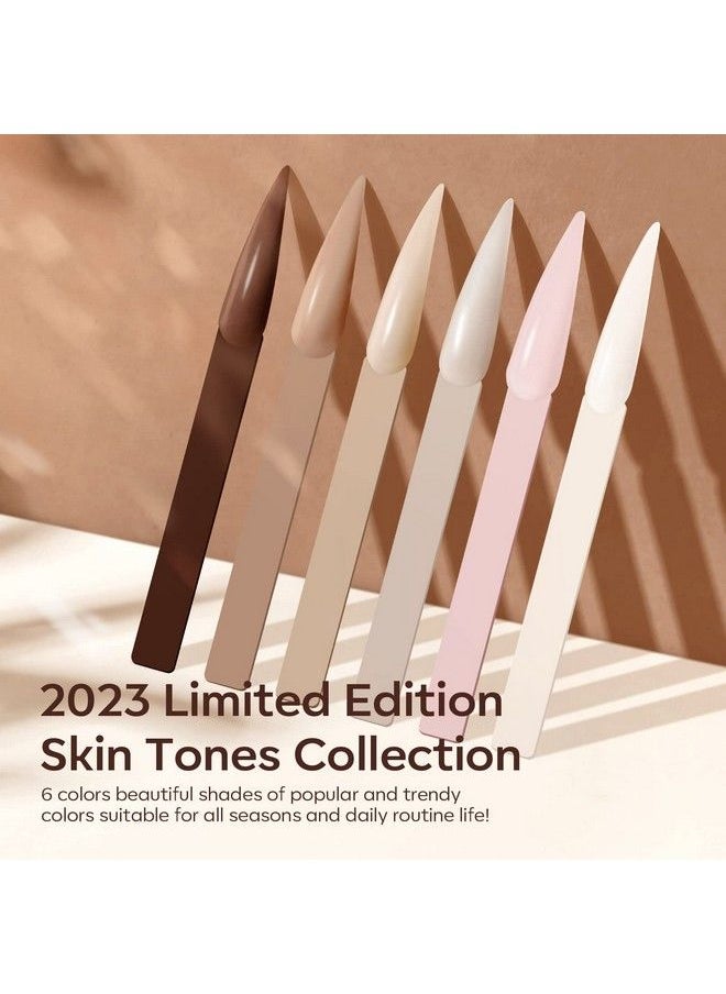 modelones Acrylic Powder 6 Colors Nude Acrylic Nail Powder Fall Skin Tones Pink Neutral Brown Nail Acrylic Powder 3D Acrylic Nail Art French Nail Extension Nail Carving No Nail Lamp Needed  - Image 3