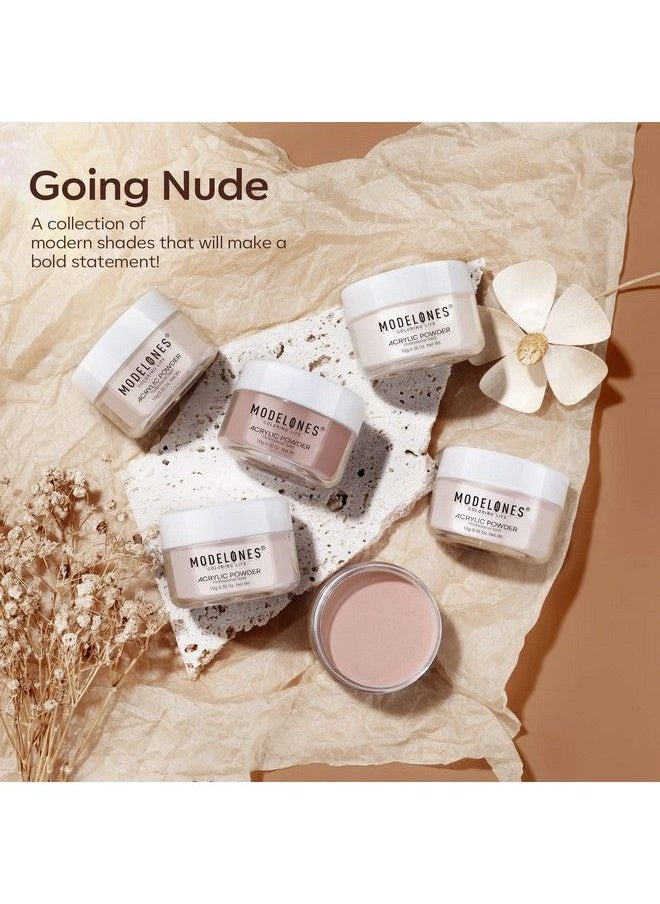 modelones Acrylic Powder 6 Colors Nude Acrylic Nail Powder Fall Skin Tones Pink Neutral Brown Nail Acrylic Powder 3D Acrylic Nail Art French Nail Extension Nail Carving No Nail Lamp Needed  - Image 4