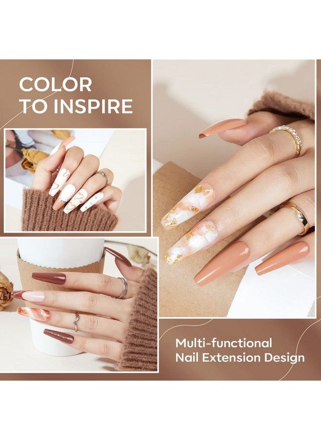 modelones Acrylic Powder 6 Colors Nude Acrylic Nail Powder Fall Skin Tones Pink Neutral Brown Nail Acrylic Powder 3D Acrylic Nail Art French Nail Extension Nail Carving No Nail Lamp Needed  - Image 5