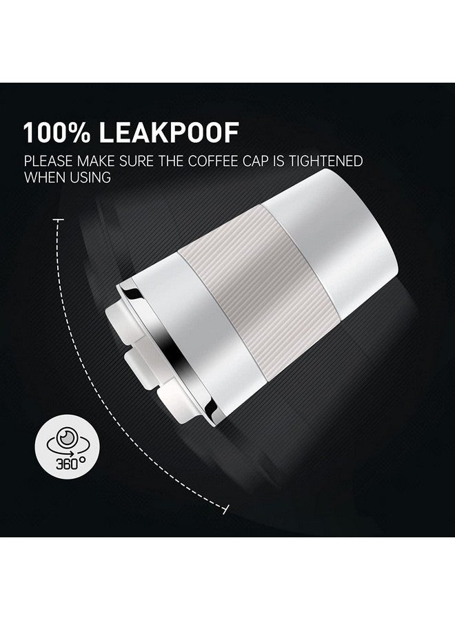 Wosta Travel Mug, Insulated Coffee Cup with Leakproof Lid,Vacuum Insulation Stainless Steel Reusable for Hot Cold Coffee, Non-Slip Protective Cover, (White, 380 Ml) - Image 5