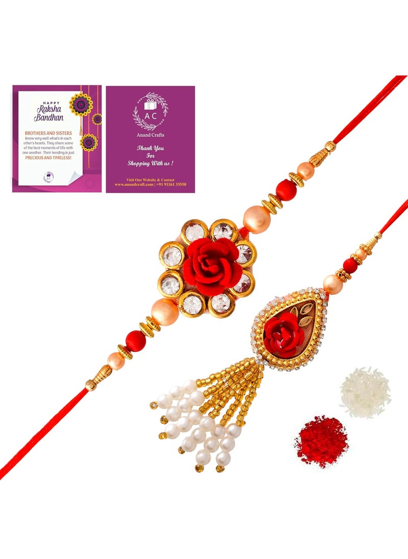 AC ANAND CRAFTS AC ANAND CRAFTS Rakhi For Brother And Bhabhi With Gift Copper Water Bottle 1000ml Set of 1 Meena Printed With Roli Chawal And Happy Rakhi Greeting Card Lumba Rakhi For Bhai Bhaiya Sister In Law  - Image 3
