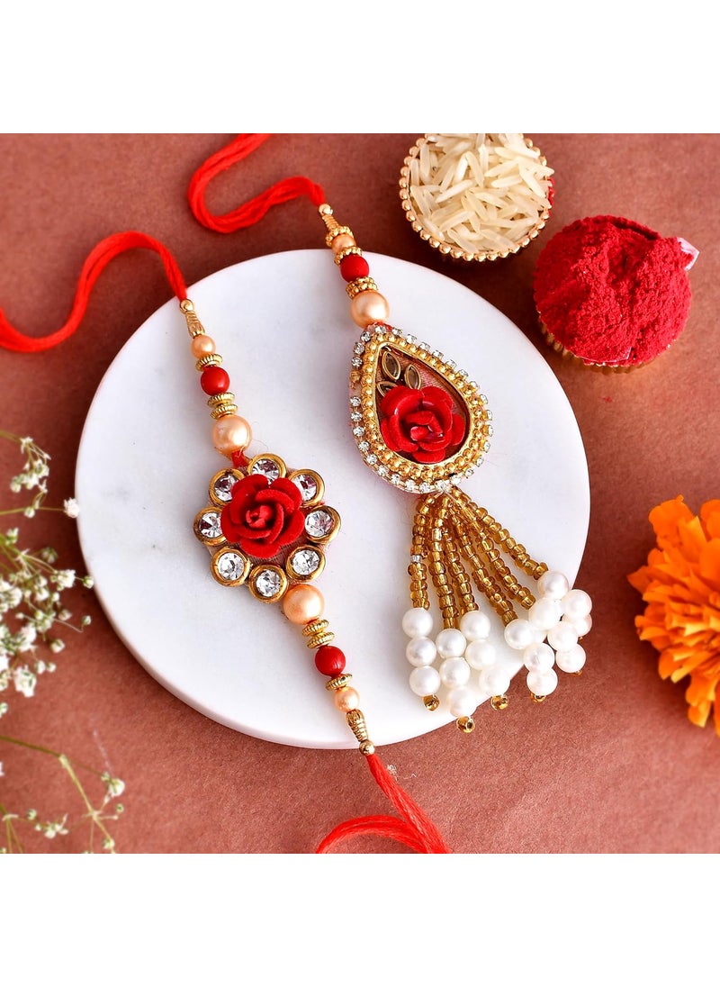 AC ANAND CRAFTS AC ANAND CRAFTS Rakhi For Brother And Bhabhi With Gift Copper Water Bottle 1000ml Set of 1 Meena Printed With Roli Chawal And Happy Rakhi Greeting Card Lumba Rakhi For Bhai Bhaiya Sister In Law  - Image 2