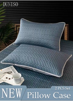 DUNISO 2-Piece Cooling Pillow Cases Luxury Soft Pillow Covers Breathable Latex for Hot Sleepers Hair and Skin Friendly  - Image 1