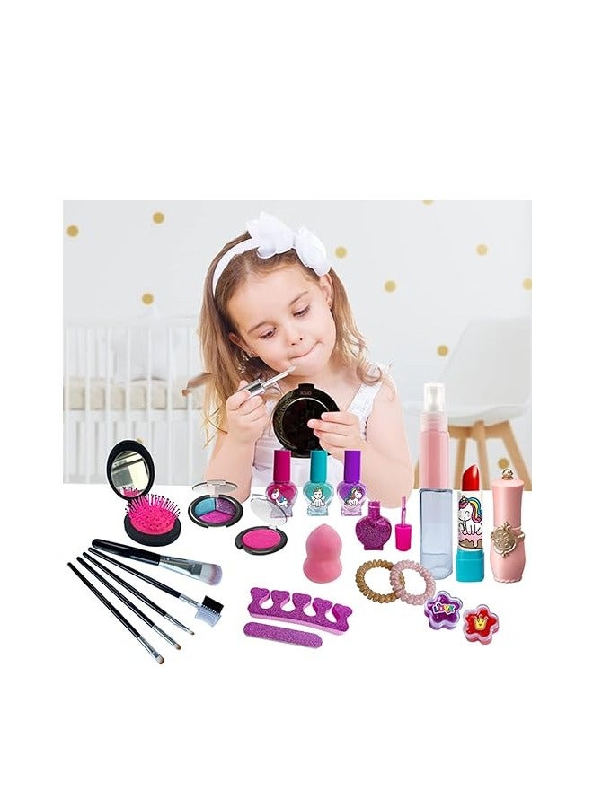 Children's Make-Up Washable Set, Girls' Make-Up Set, Make-Up Cosmetic Set with Cosmetic Bag for Role Play, Over 3 Years Make-Up Set for Birthday Gift (Unicorn)  - Image 3