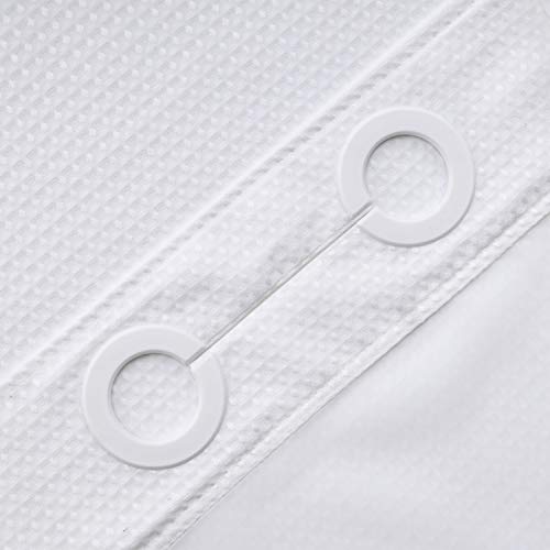 River Dream Extra Long Shower Curtains No Hooks Waffle Weave Shower Curtain with Snap in Liner - 71W x 86H,Hotel Grade,Spa Like Bath Curtain,White - Image 4