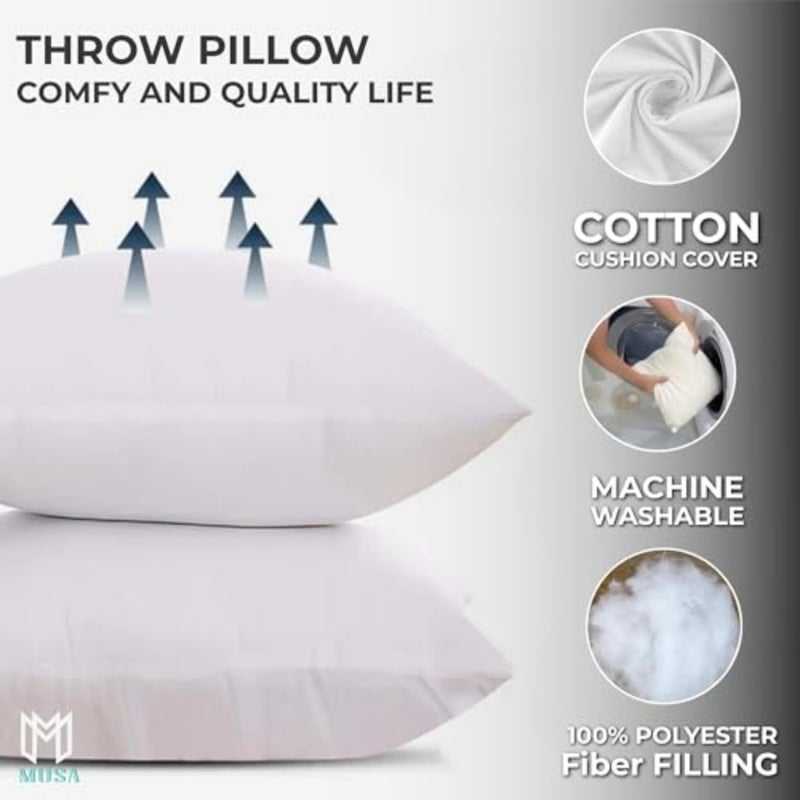® Cushion Inserts 100% Polyester - Throw Pillows for Sofas, Bed and Chair - Down Alternative Filling Pillow Inserts Pack of 8 Washable Cushion Inner for Couch, Office and Garden 8 - Image 4