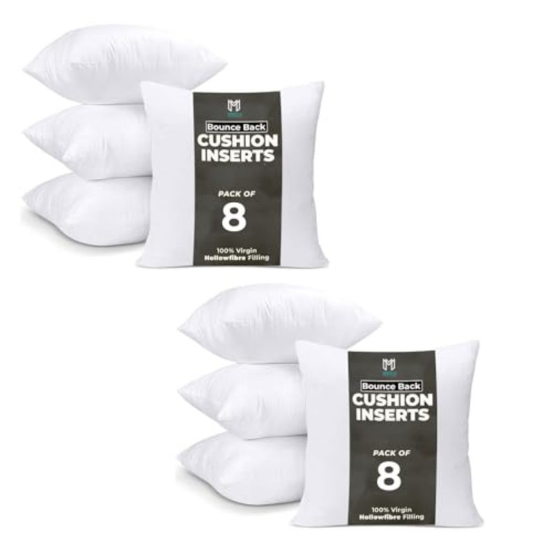 ® Cushion Inserts 100% Polyester - Throw Pillows for Sofas, Bed and Chair - Down Alternative Filling Pillow Inserts Pack of 8 Washable Cushion Inner for Couch, Office and Garden 8 - Image 1