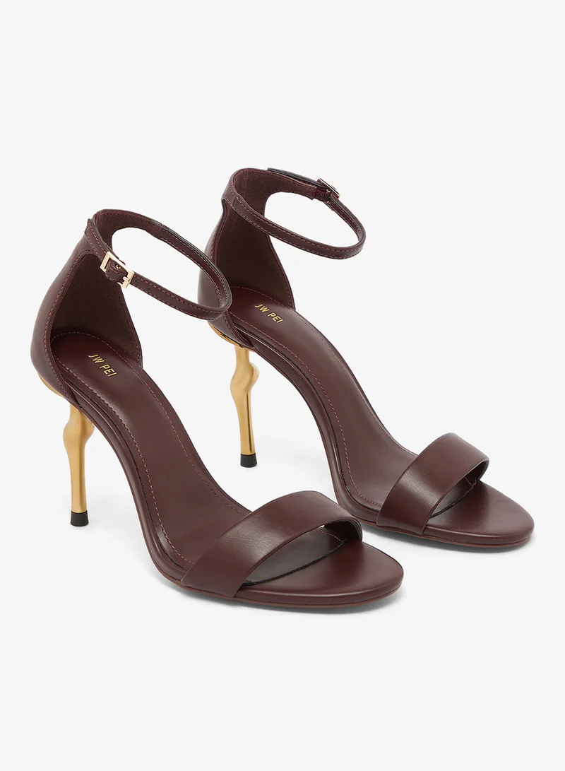 Jw Pei Claret Alivia Ankle Strap Heels for Women | Best Price UAE