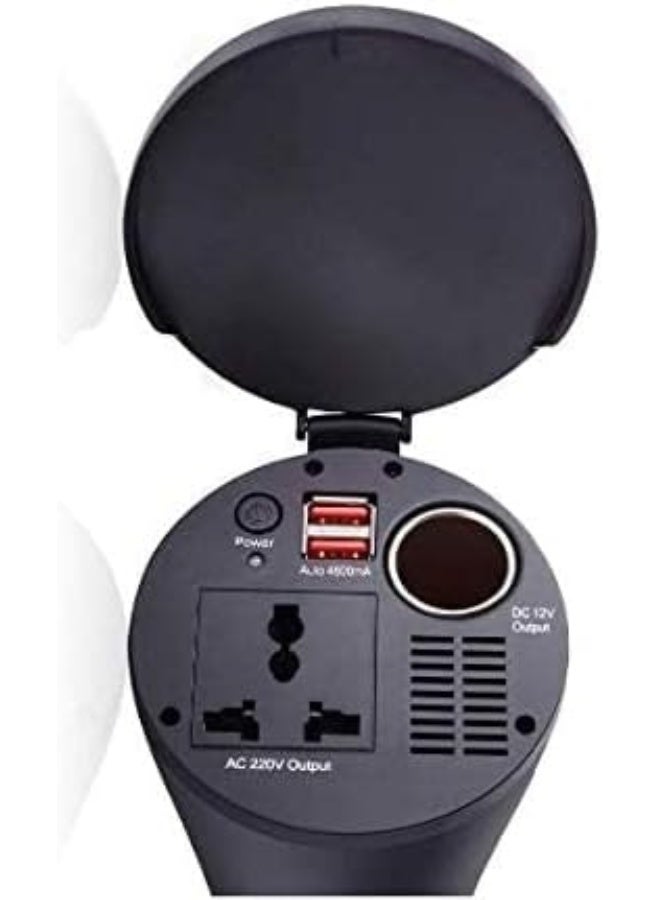 Generic 12V Power inverter Cup-shaped Converter 150W DC12V TO AC 220V/110V With Double USB Ports For Car  - Image 2
