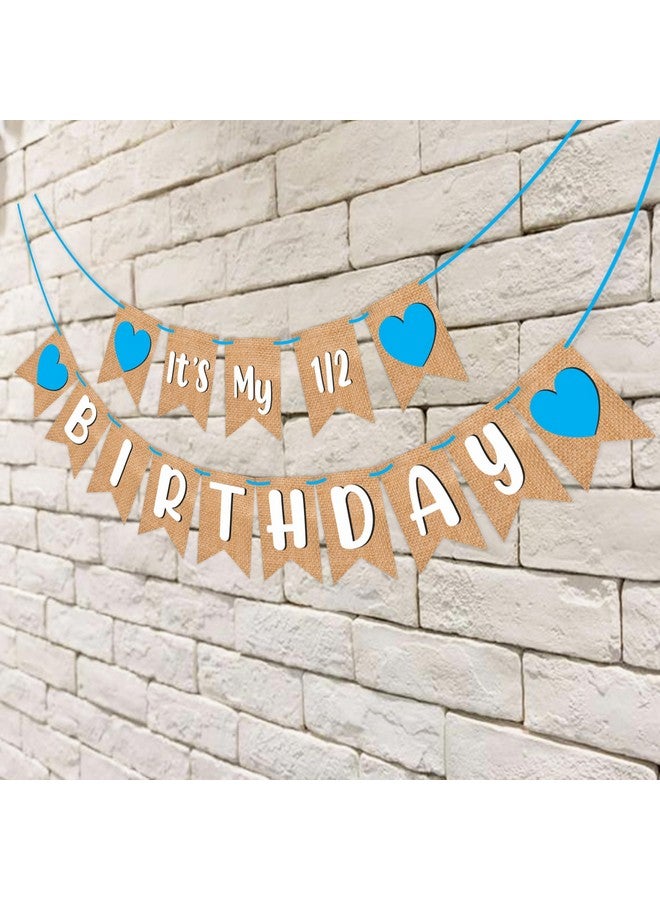 ووبوكس لافتة عيد ميلاد من ووب بوكس "عيد ميلادي النصفي" بتصميم جوت على شكل قلب أزرق، زينة عيد ميلاد - Image 4