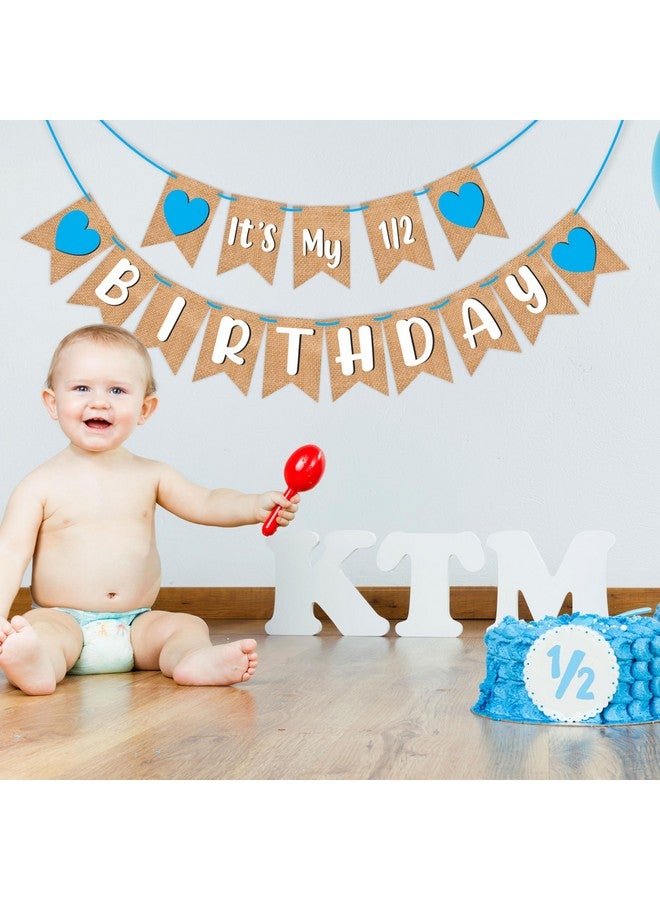 ووبوكس لافتة عيد ميلاد من ووب بوكس "عيد ميلادي النصفي" بتصميم جوت على شكل قلب أزرق، زينة عيد ميلاد - Image 5