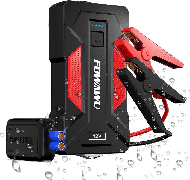 فواوو جهاز تشغيل السيارة FOWAWU 6000A 24800mAh (للمحركات البنزين 9.0 لتر والديزل 7.0 لتر)، جهاز تشغيل بطارية السيارة 12 فولت، جهاز تشغيل بطارية محمول مع USB/ضوء LED - Image 1