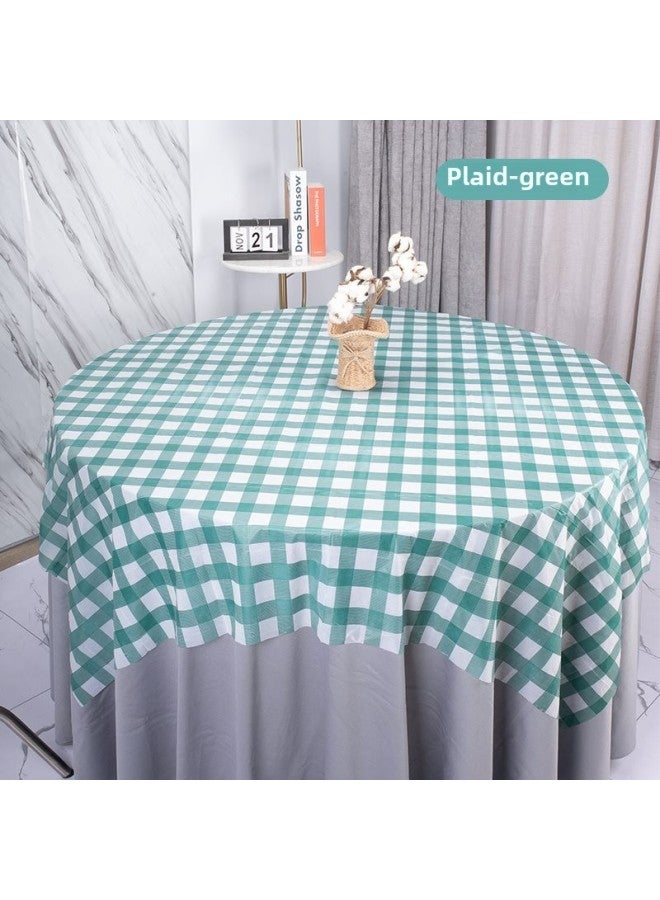 مفرش طاولة للاستعمال مرة واحدة، سميك باللون الأحمر منقوش، طاولة مستديرة مربعة من البلاستيك مقاوم للماء والزيت للمطعم - اللون: أحمر سميك للغاية منقوش 1.0 × 1.4 متر 10 ورقات/حقيبة - Image 5