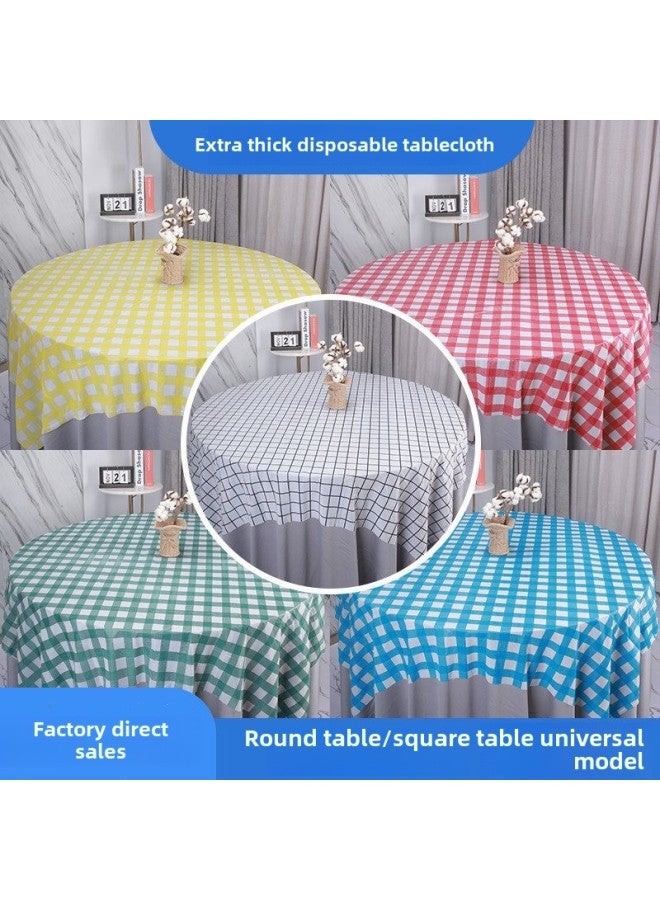 مفرش طاولة للاستعمال مرة واحدة، سميك باللون الأحمر منقوش، طاولة مستديرة مربعة من البلاستيك مقاوم للماء والزيت للمطعم - اللون: أحمر سميك للغاية منقوش 1.0 × 1.4 متر 10 ورقات/حقيبة - Image 2