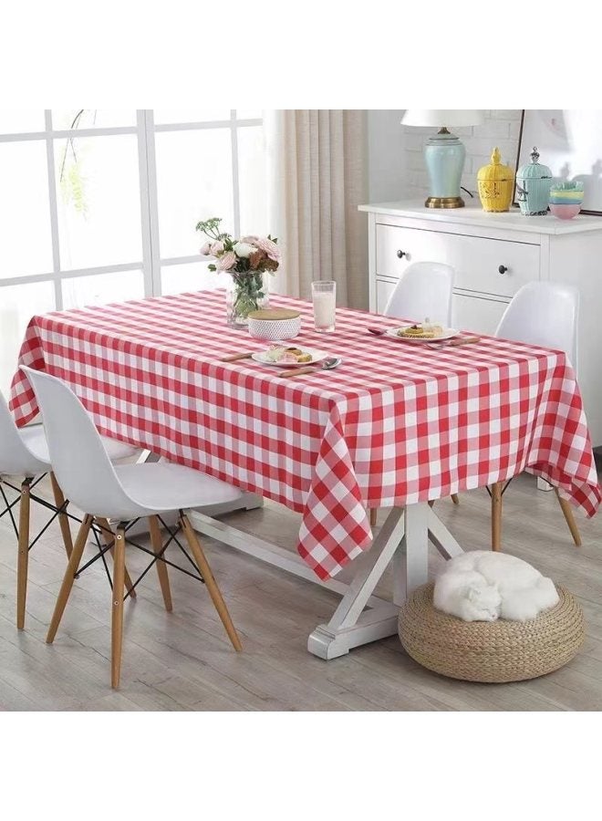 مفرش طاولة للاستعمال مرة واحدة، سميك باللون الأحمر منقوش، طاولة مستديرة مربعة من البلاستيك مقاوم للماء والزيت للمطعم - اللون: أحمر سميك للغاية منقوش 1.0 × 1.4 متر 10 ورقات/حقيبة - Image 1