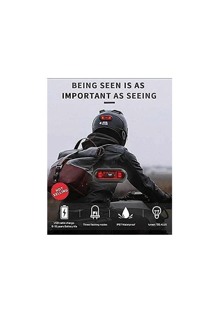 VERSATTA LED Motorcycle Helmet Light - Rechargeable Safety Tail Light for Night Riding - Image 4