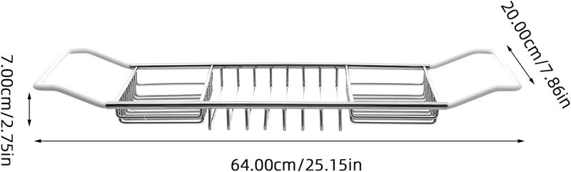 Cabilock Bathtub Tray - Stainless Steel Shower Tray, Expandable Extra Wide Bath Tub Organizer, Over The Tub Shelf Rack for Bathroom Accessories - Image 2