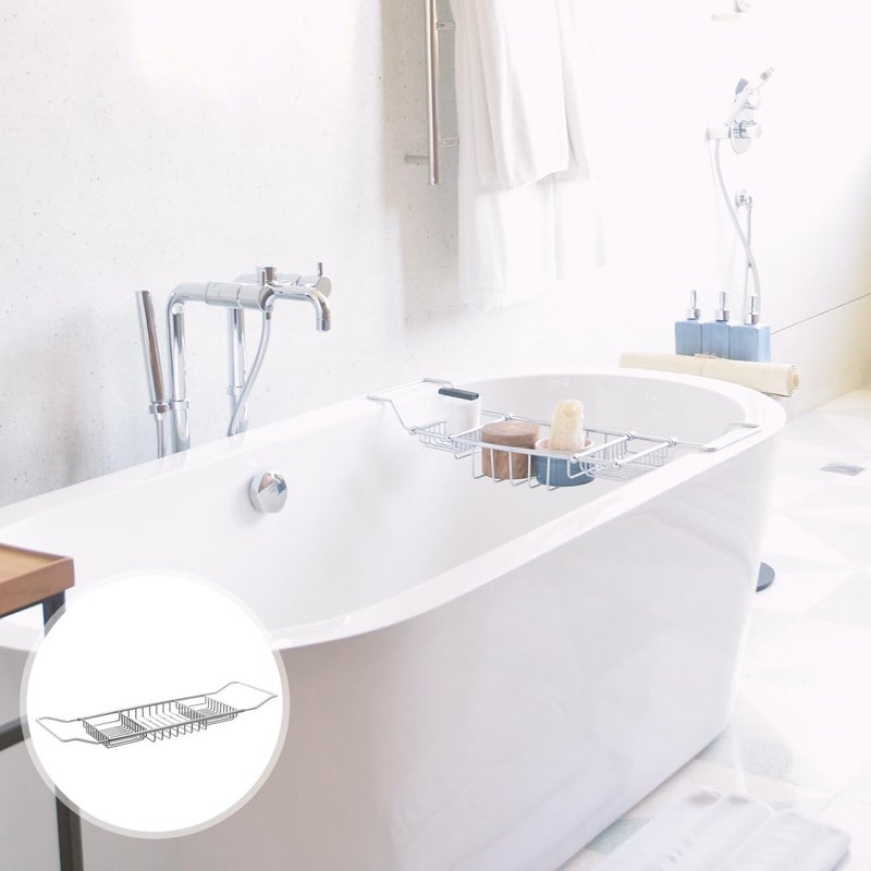 Cabilock Bathtub Tray - Stainless Steel Shower Tray, Expandable Extra Wide Bath Tub Organizer, Over The Tub Shelf Rack for Bathroom Accessories - Image 3