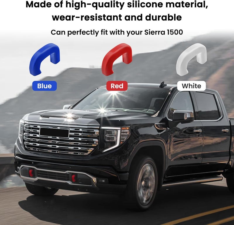 TECHPICCO Red Tow Hook Covers for GMC Sierra 1500 - Image 3