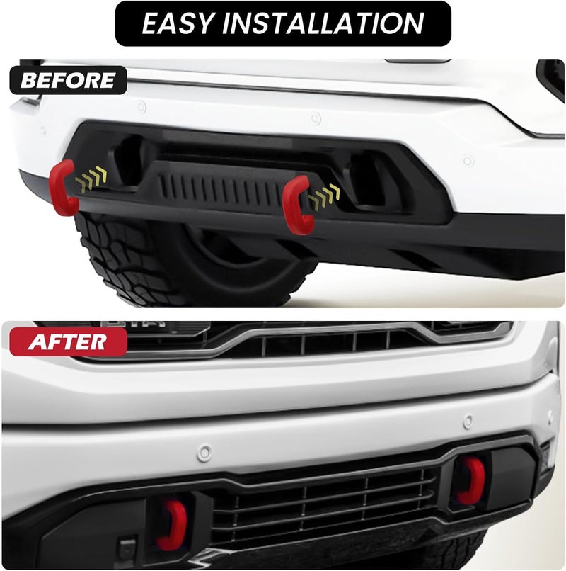 TECHPICCO Red Tow Hook Covers for GMC Sierra 1500 - Image 5