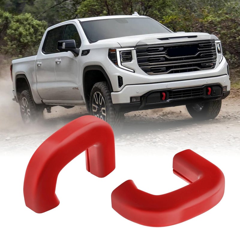 TECHPICCO Red Tow Hook Covers for GMC Sierra 1500 - Image 1