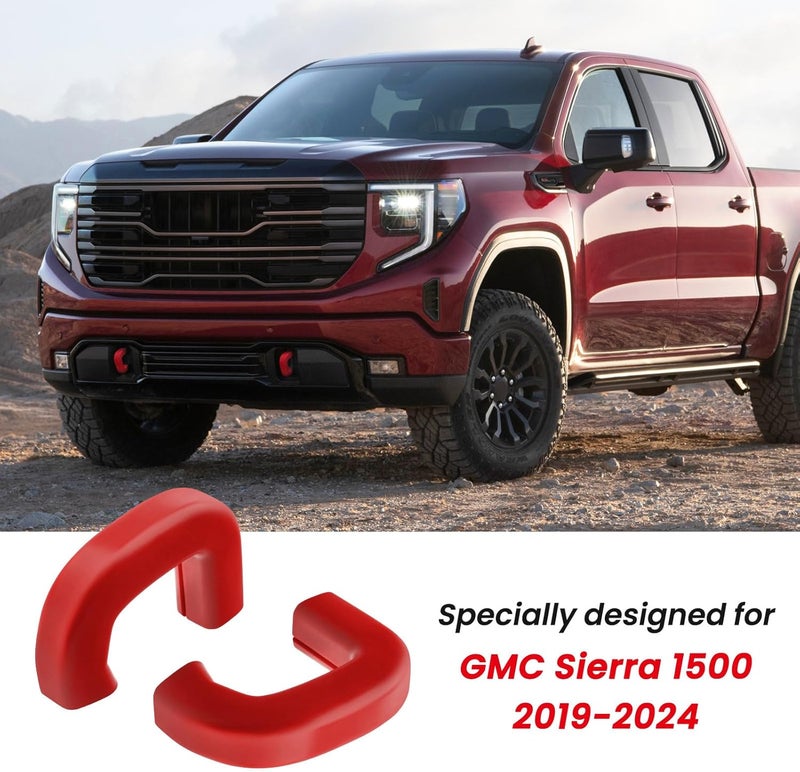 TECHPICCO Red Tow Hook Covers for GMC Sierra 1500 - Image 2