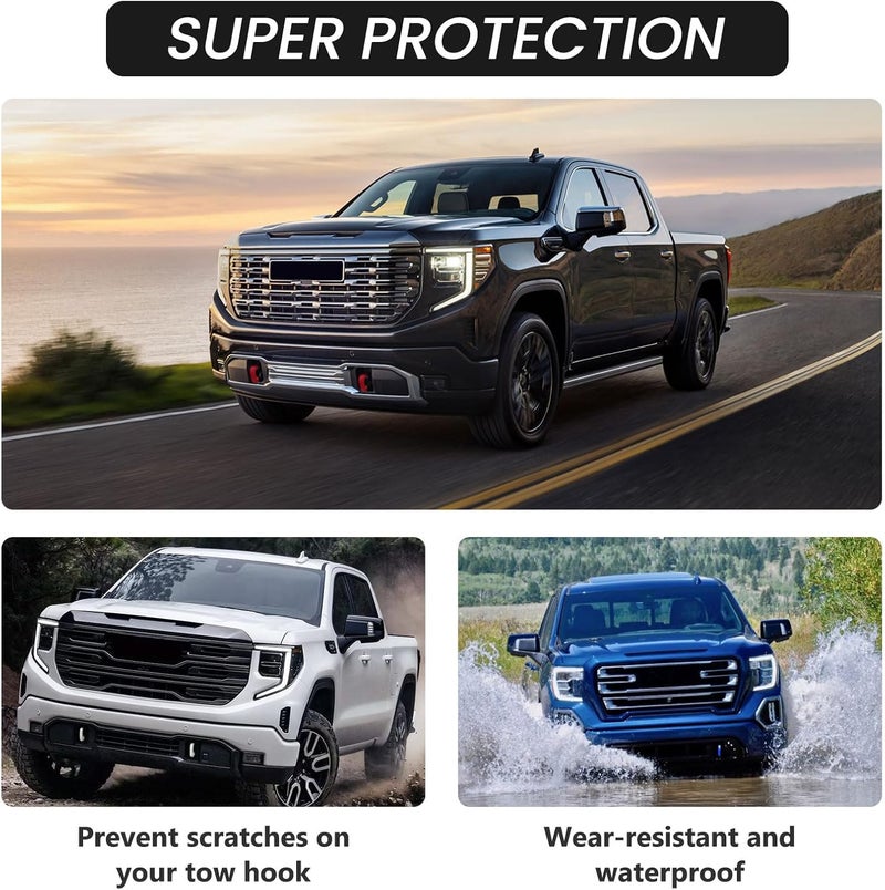 TECHPICCO Red Tow Hook Covers for GMC Sierra 1500 - Image 4