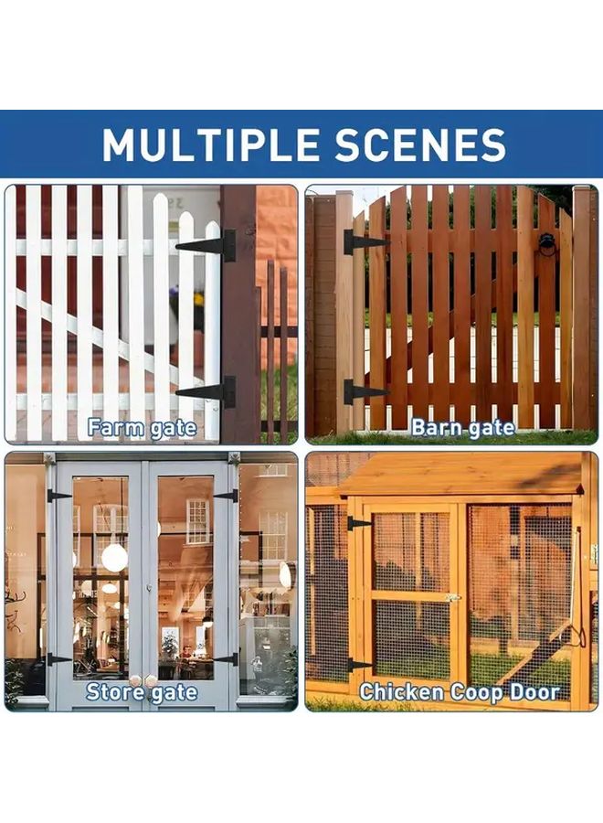 4 Packs Heavy Duty T Strap Barn Door Hinges Rustproof Wrought Iron For Sheds Gates Fences - Image 2