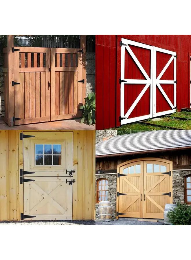 4 Packs Heavy Duty T Strap Barn Door Hinges Rustproof Wrought Iron For Sheds Gates Fences - Image 5