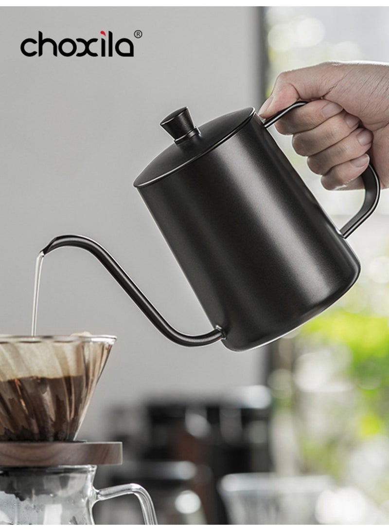 choxila 12pcs/set VO2 Coffee Set,Pour-Over Coffee Set, Hand-Drip Coffee Accessory Set. Includes an electric coffee grinder, 600ml coffee kettle, 600ml coffee pot, coffee filter, paper filters, filter storage holder, and other coffee accessories. The perfect gift for family, loved ones, and coffee lovers. Ideal for afternoon tea, family gatherings, the office, cafes, and camping. - Image 2