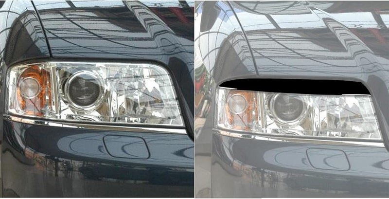 Vuzmode Gloss Black Headlight Eyebrows for Audi A6 C6 - Image 4