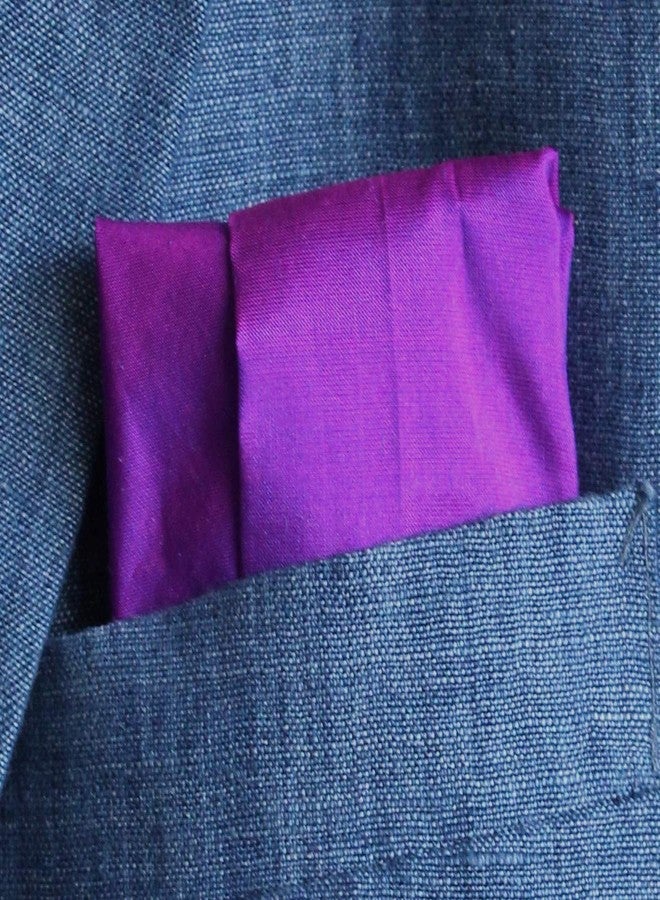 Royal Silk Fine Purple 100% Silk Pocket Square Full-Sized 16"x16" - Image 4