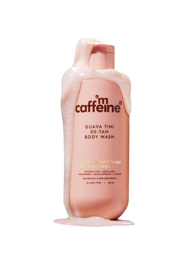 إم كافيين غسول الجسم مزيل للسموم من إم كافيين، 1% حمض الجليكوليك، 300 مل | 5% نياسيناميد-حمض الكوجيك | يُفتّح البشرة، يُقلّل البقع الداكنة ويوحد لونها، ويُنعّمها | جل استحمام بنكهة الجوافة المنعشة للرجال والنساء | جميع أنواع البشرة - Image 1